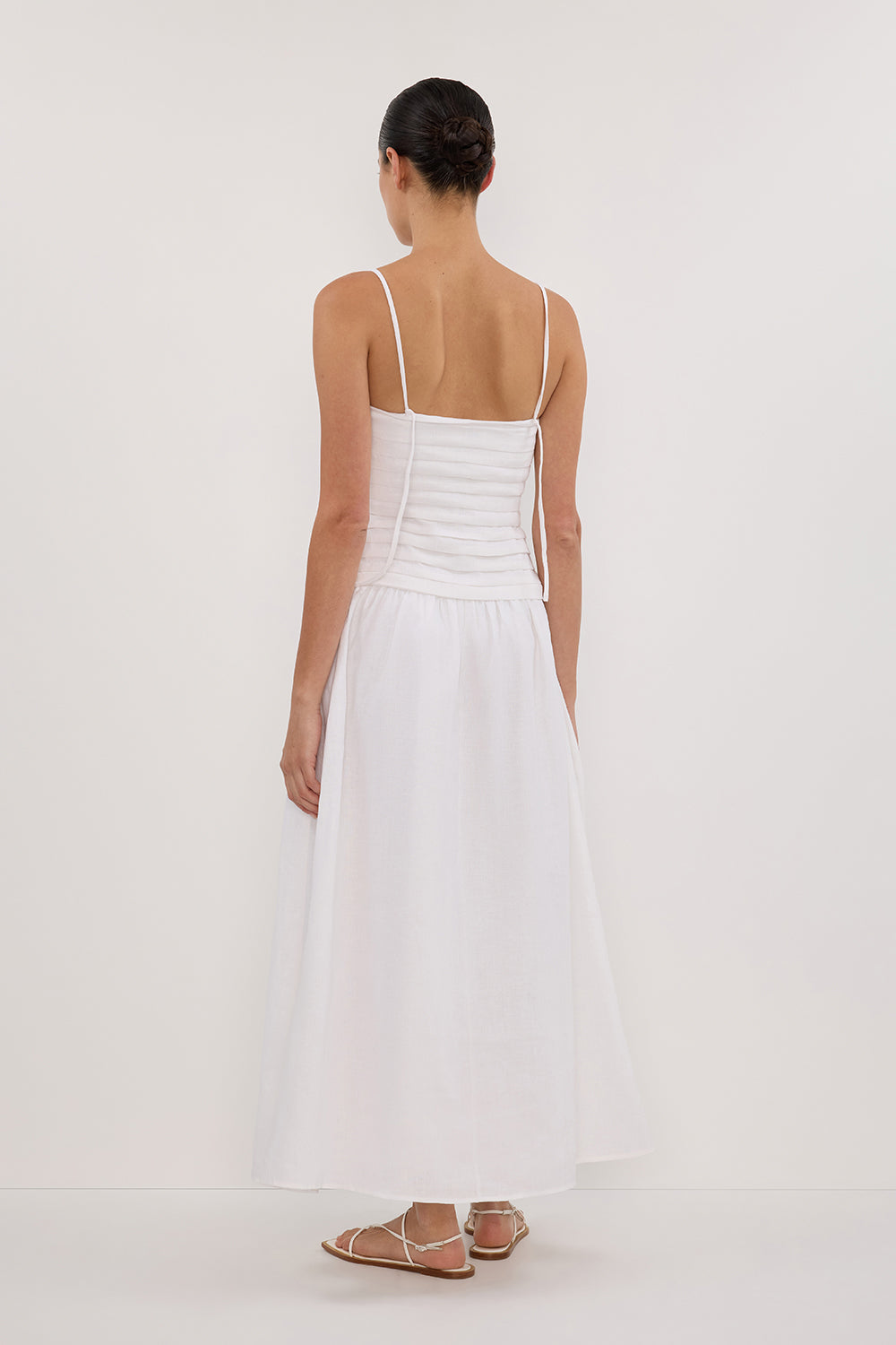 Reena White Midi Dress-ROVOLE