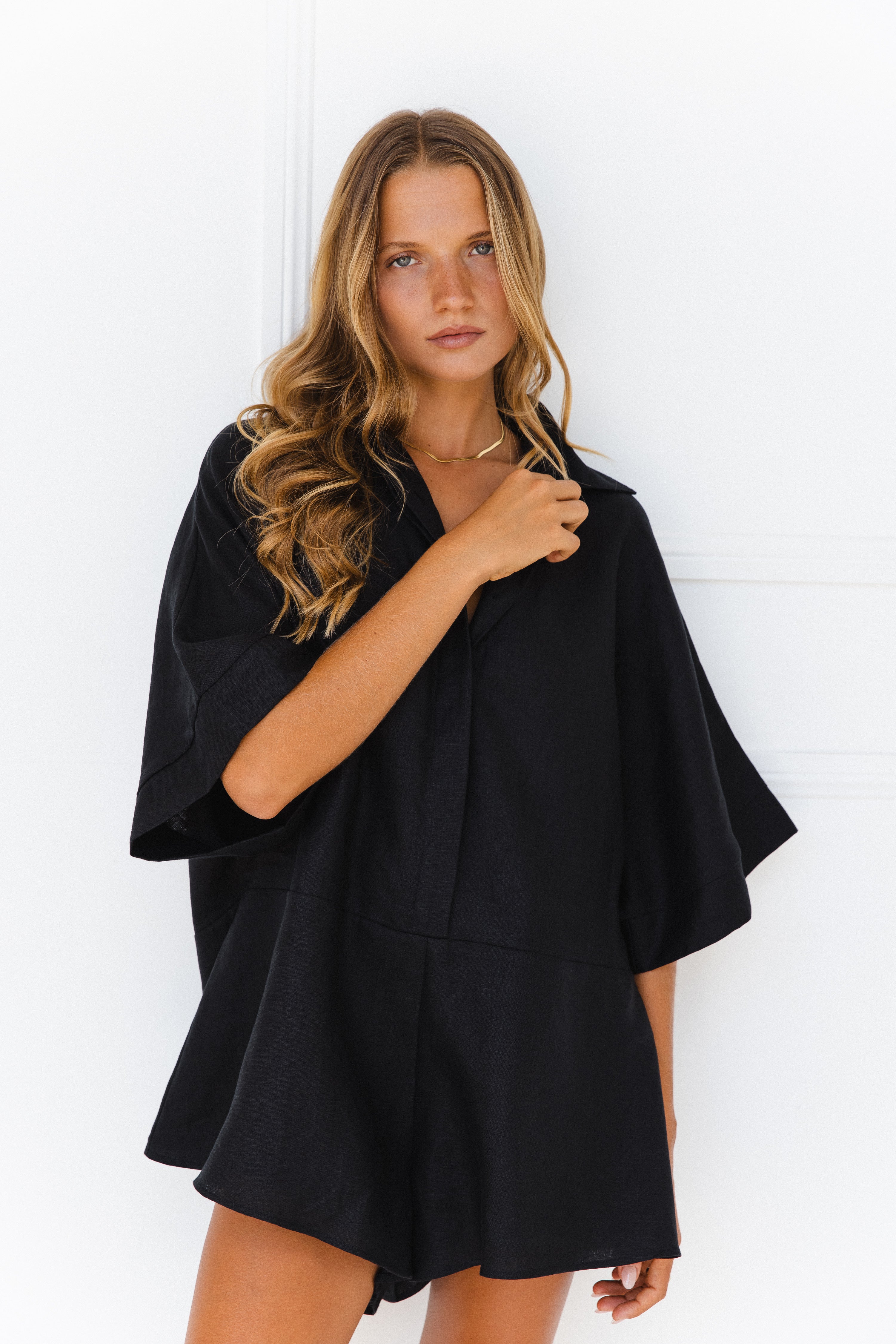 Retro mid denim jumpsuit-ROVOLE