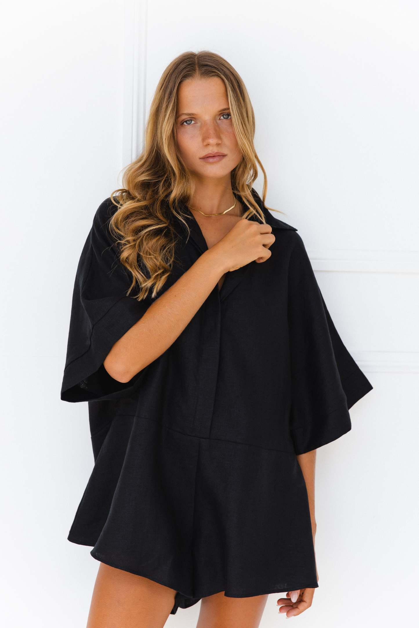 Retro mid denim jumpsuit-ROVOLE