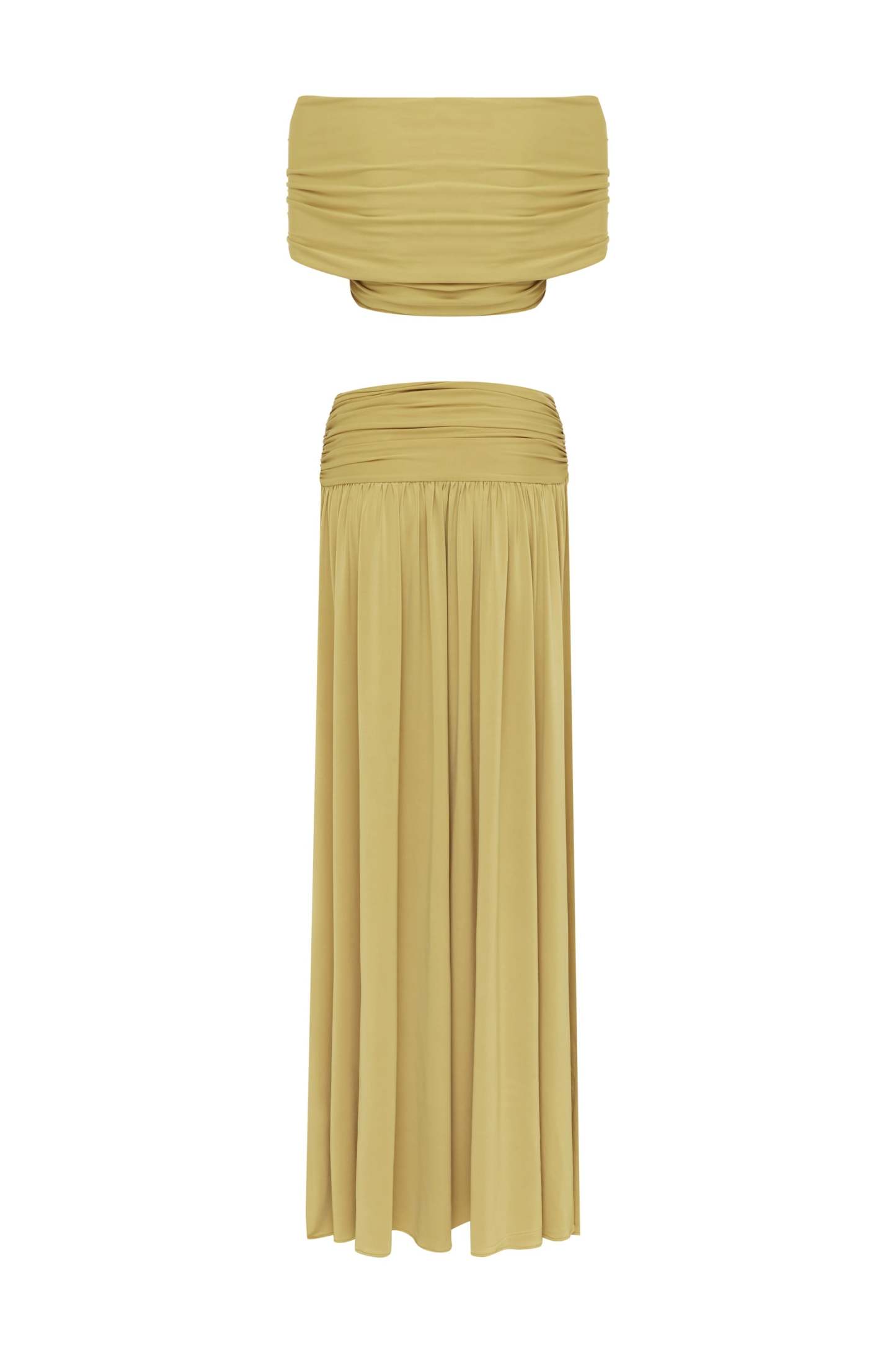 Beige Off - Shoulder Cutout Two - Piece Set-ROVOLE