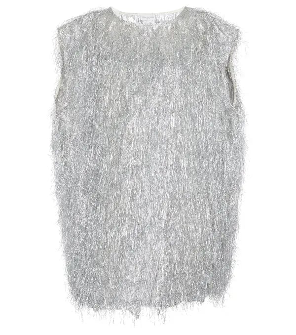 Silver Fringe Sleeveless Top-ROVOLE
