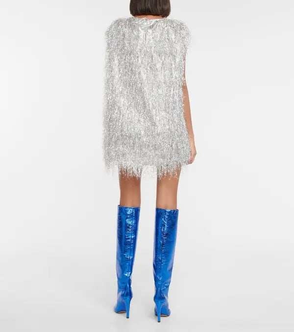 Silver Fringe Sleeveless Top-ROVOLE