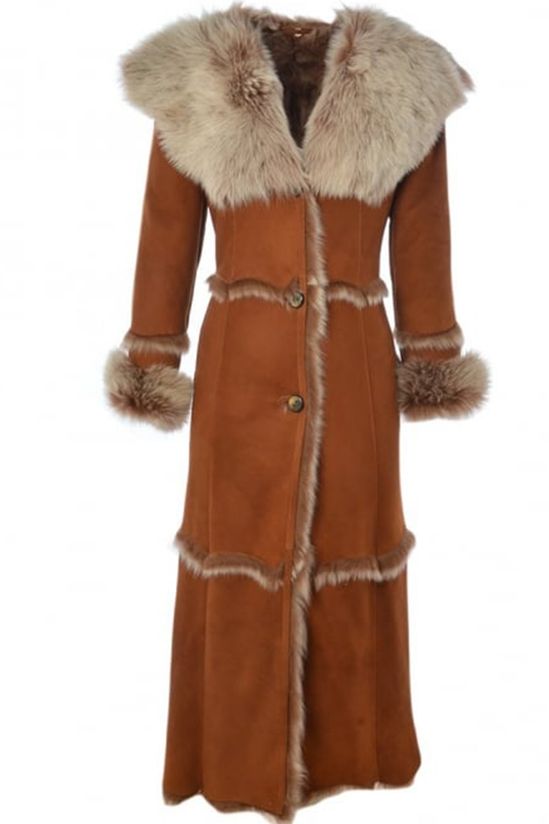 Shearling - Trimmed Long Coat-ROVOLE