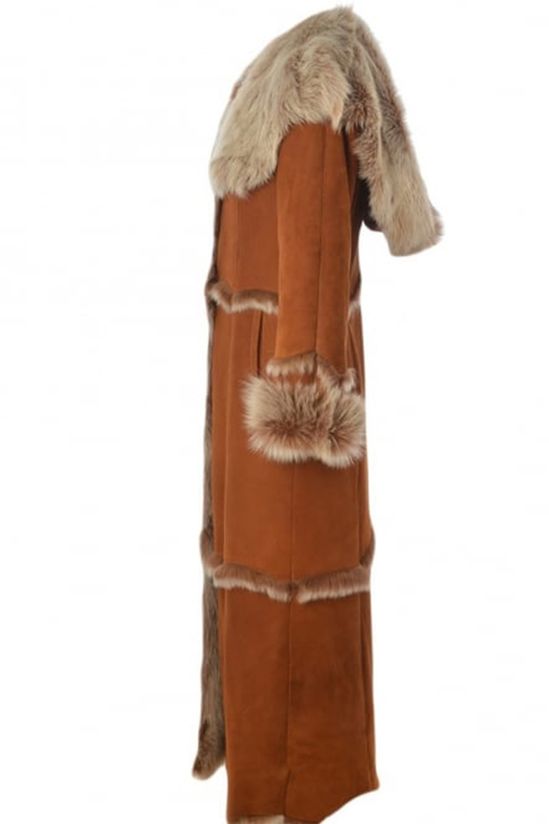 Shearling - Trimmed Long Coat-ROVOLE