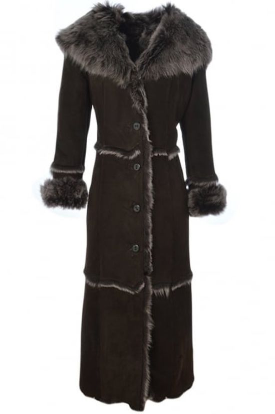 Shearling - Trimmed Long Coat-ROVOLE