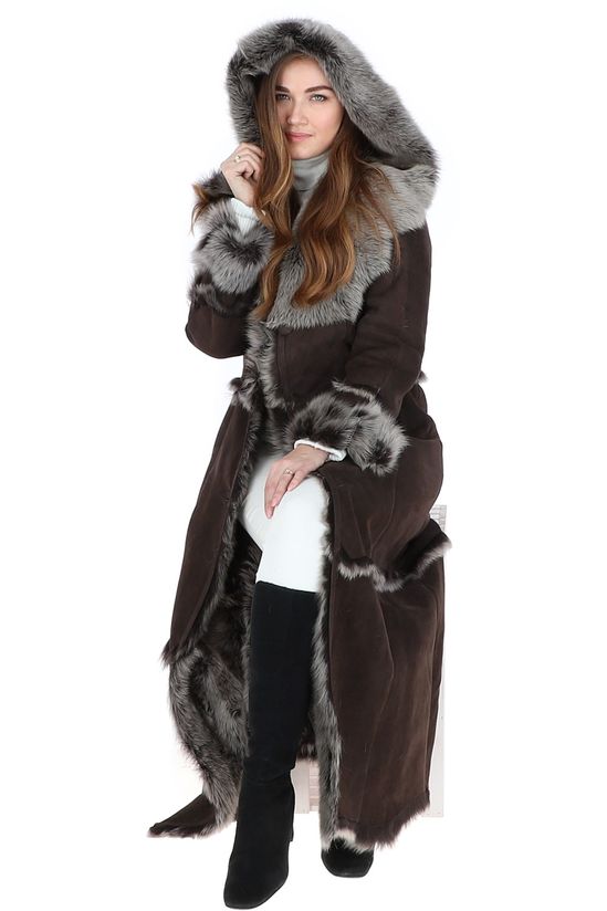 Shearling - Trimmed Long Coat-ROVOLE