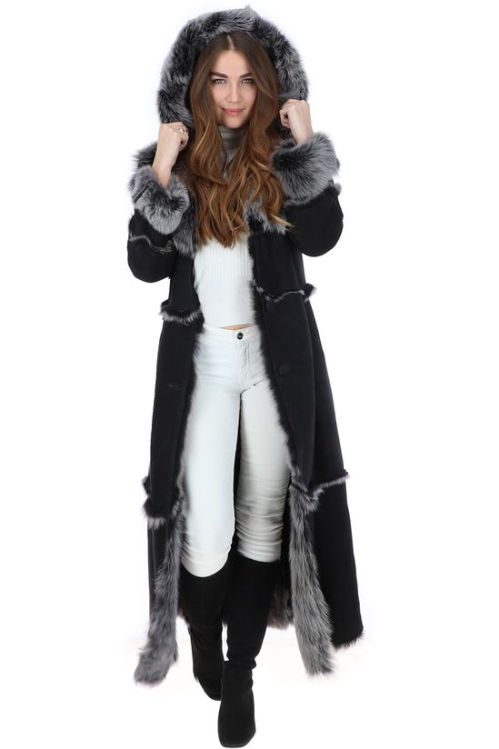 Shearling - Trimmed Long Coat-ROVOLE