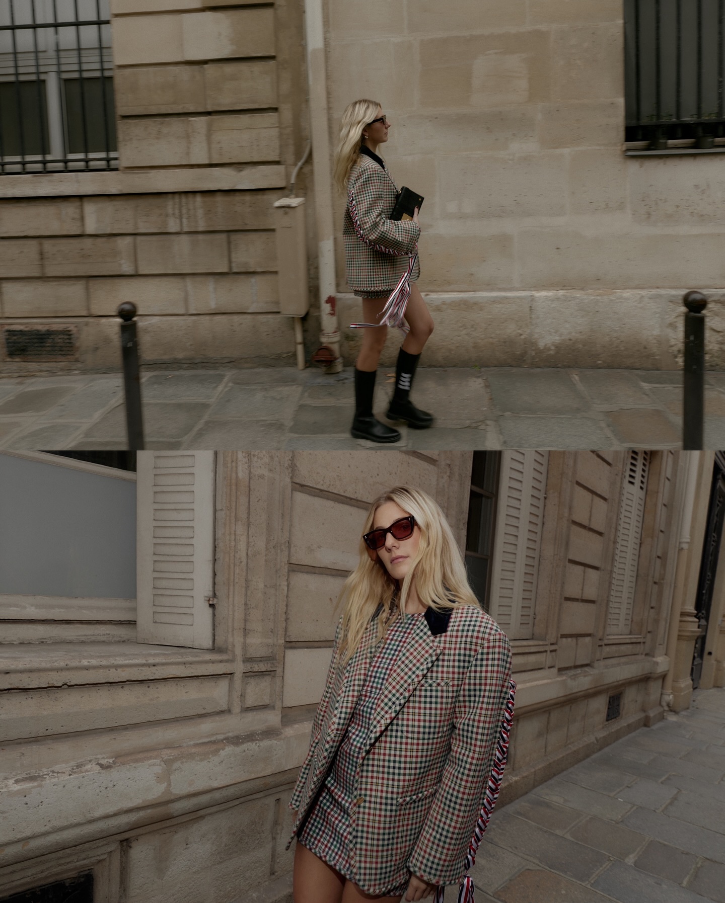 Paris Check Ribbon Blazer