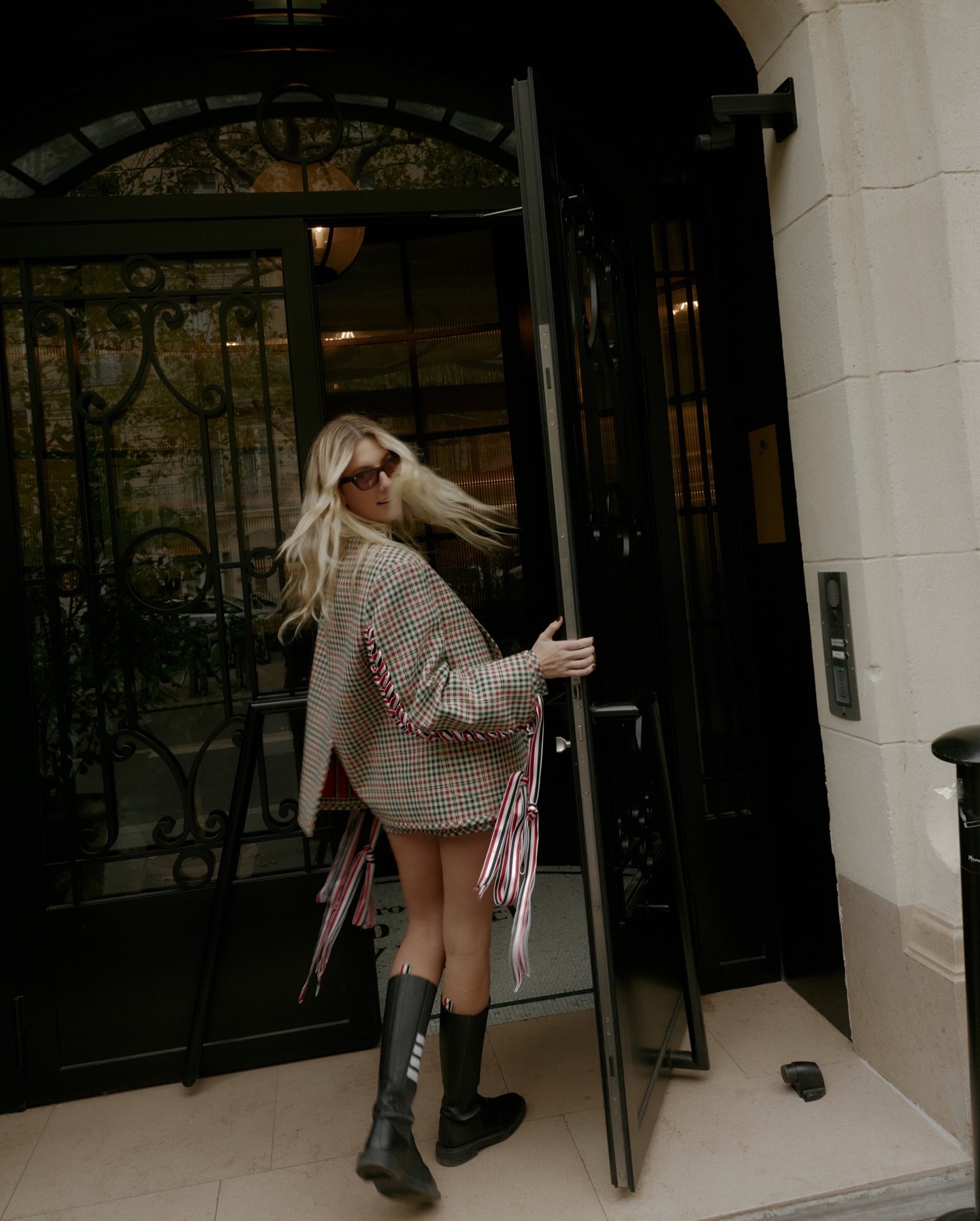 Paris Check Ribbon Blazer