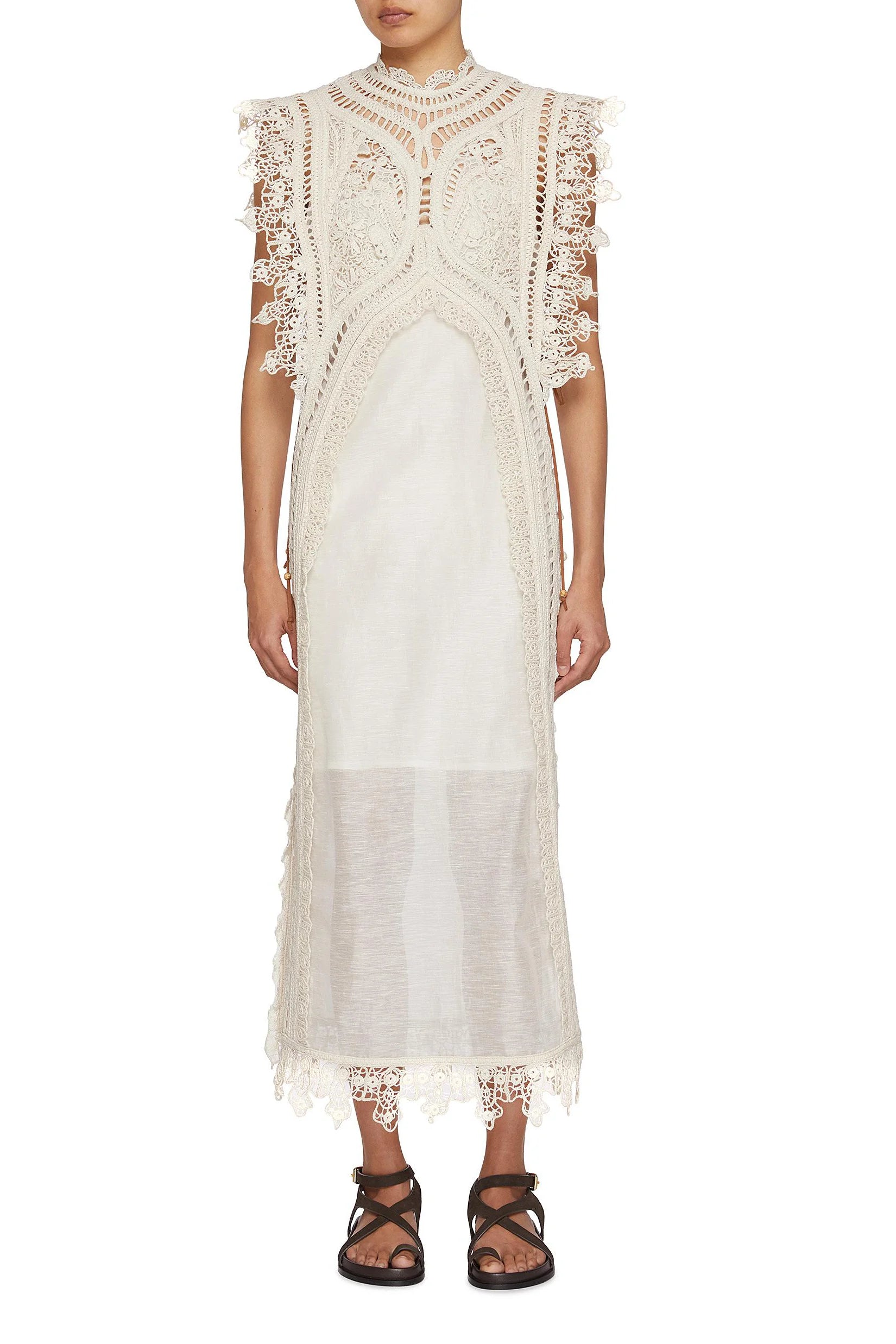 Woven Hollow Organza Maxi Dress-ROVOLE
