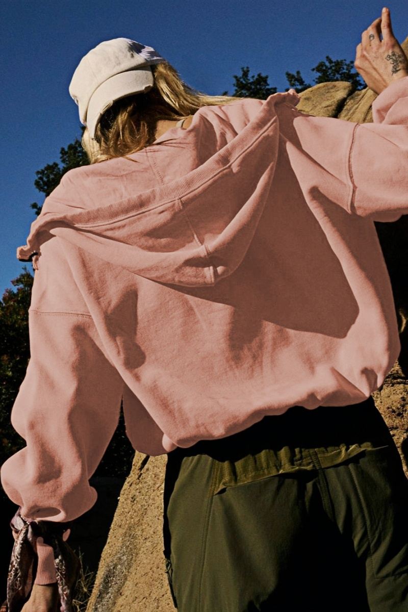 Fern Pocketed Hoodie Lightweight Jacket - Crepe-ROVOLE