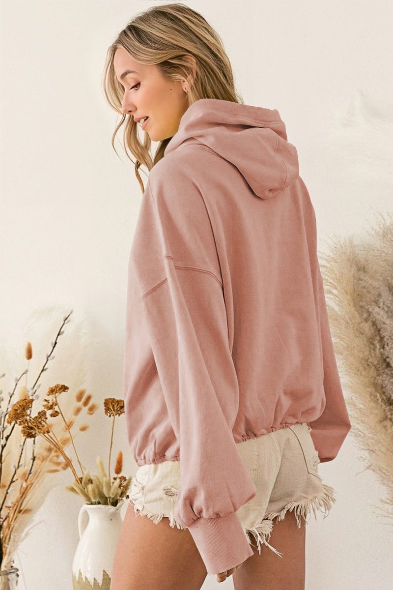 Fern Pocketed Hoodie Lightweight Jacket - Crepe-ROVOLE