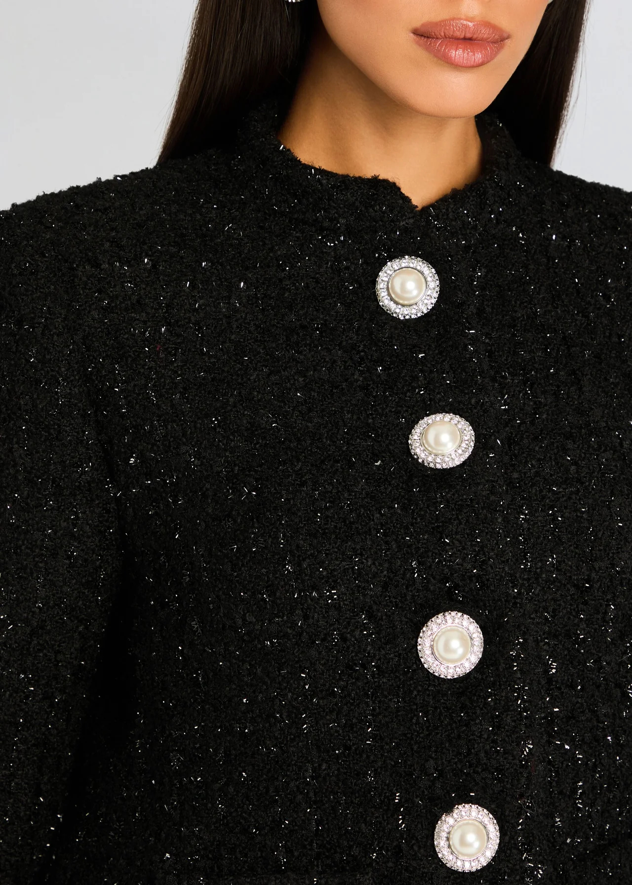 Pearl Button Bouclé Jacket