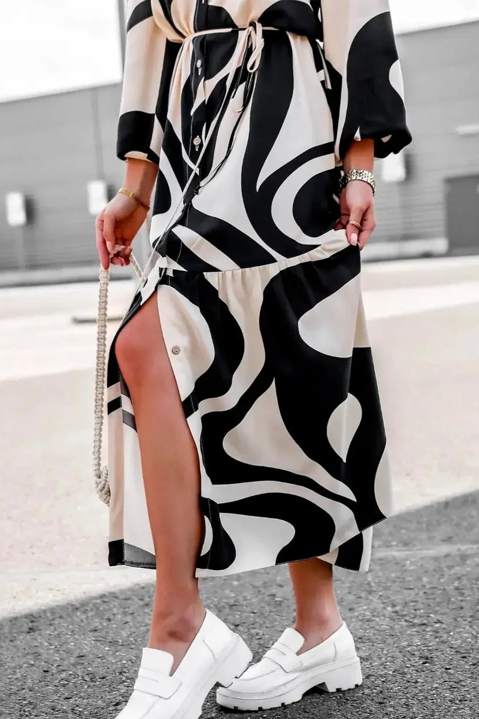 Effortless Chic Print Maxi Dress-ROVOLE