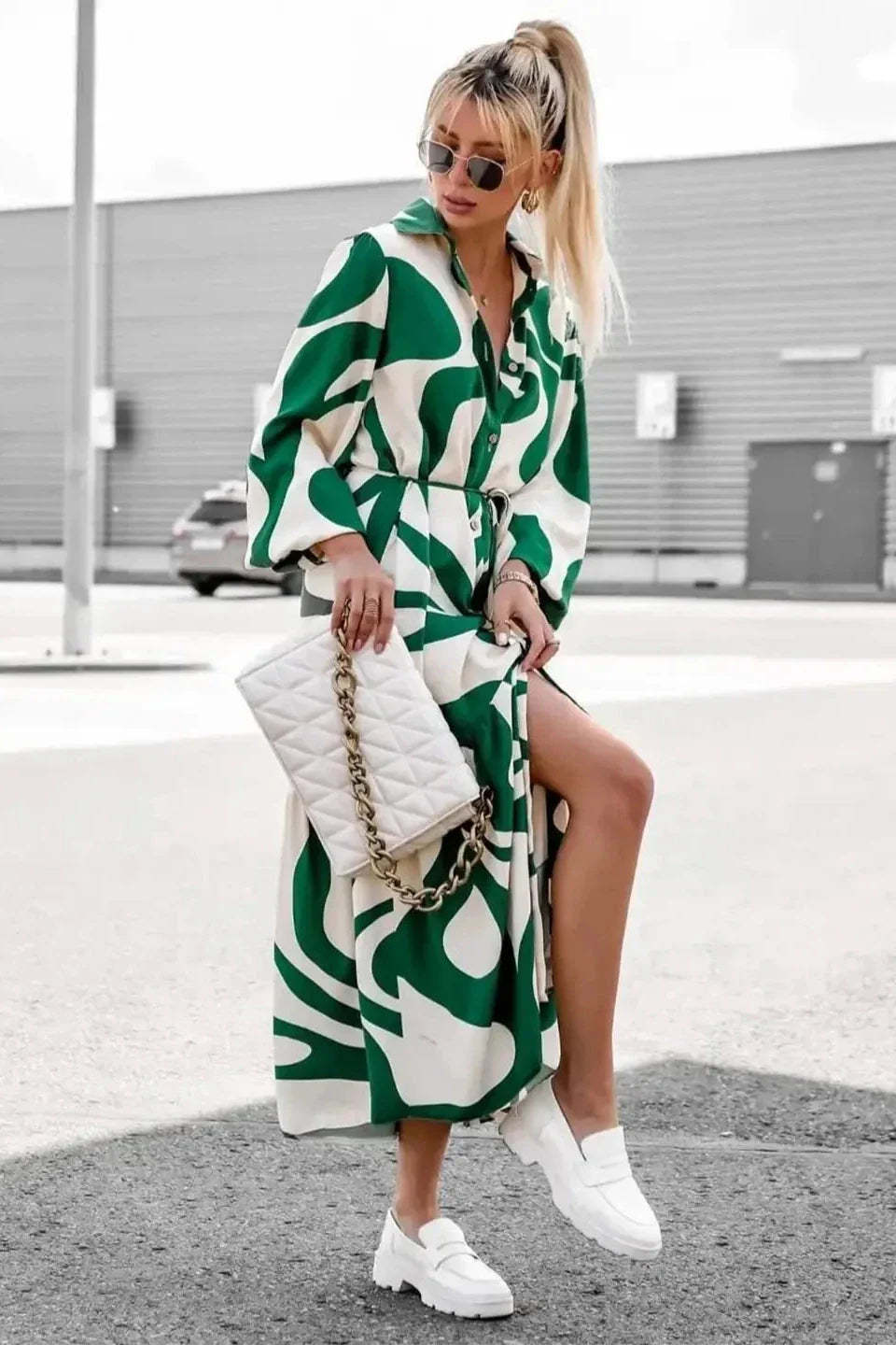 Effortless Chic Print Maxi Dress-ROVOLE