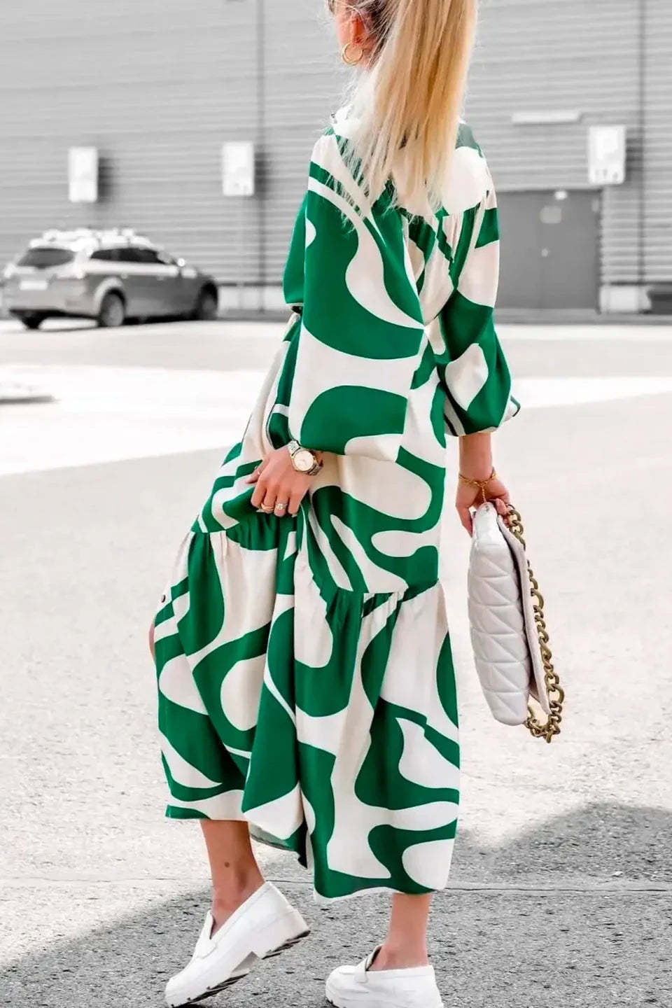 Effortless Chic Print Maxi Dress-ROVOLE