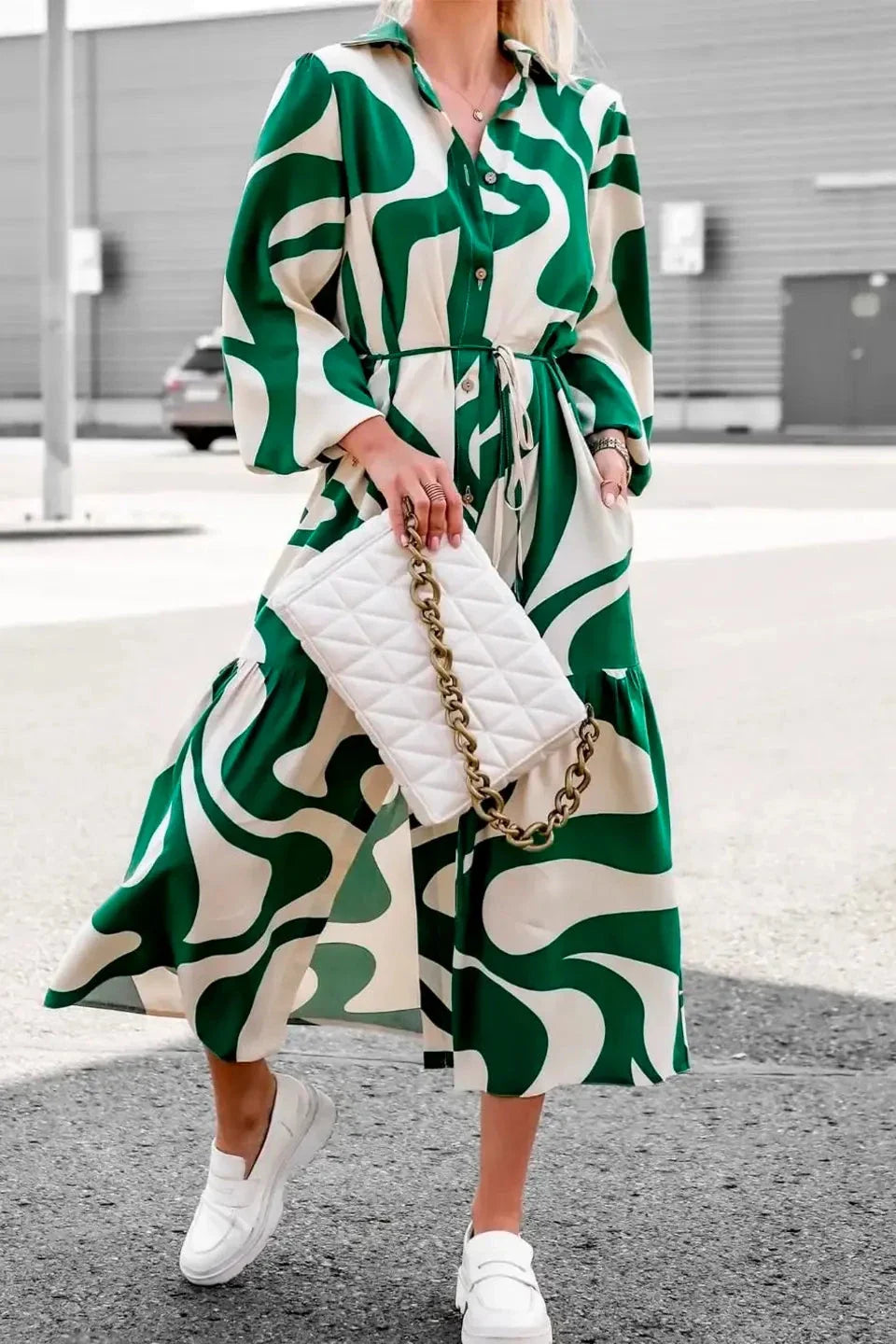 Effortless Chic Print Maxi Dress-ROVOLE