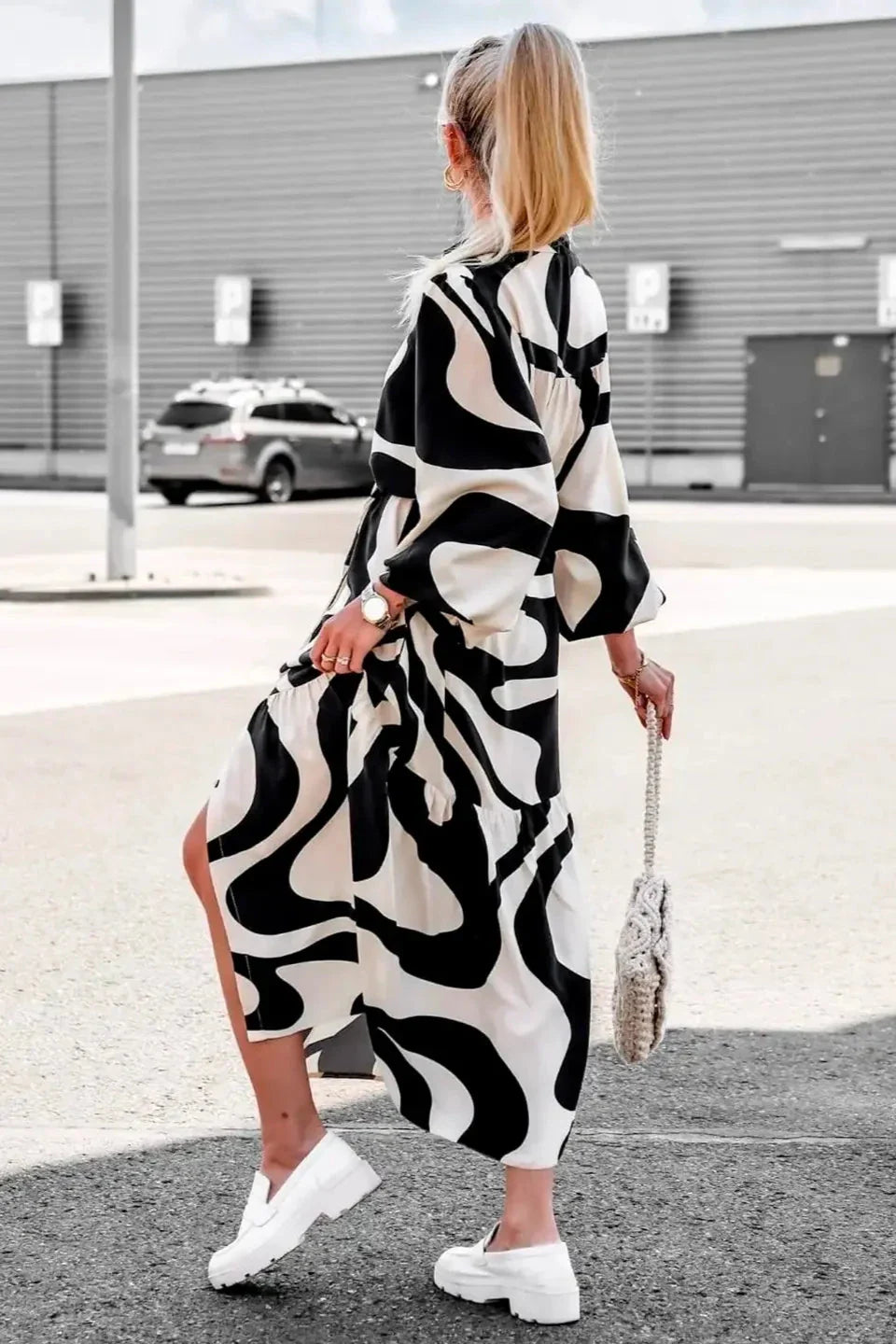 Effortless Chic Print Maxi Dress-ROVOLE
