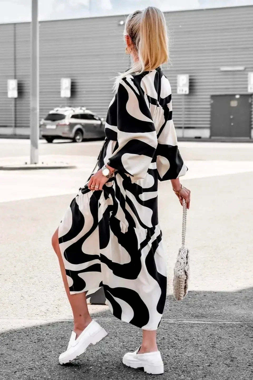 Effortless Chic Print Maxi Dress-ROVOLE