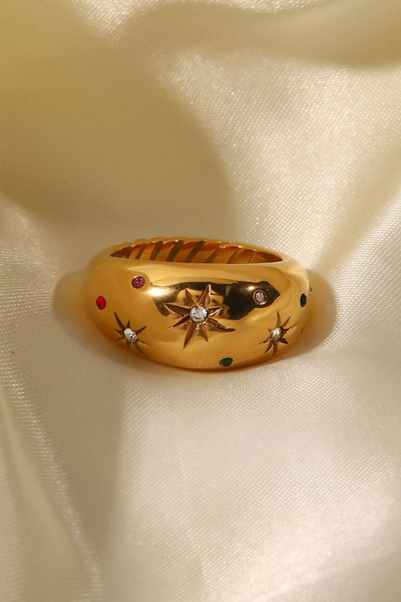 Euphrasie Sun Rhinestone Ring-ROVOLE