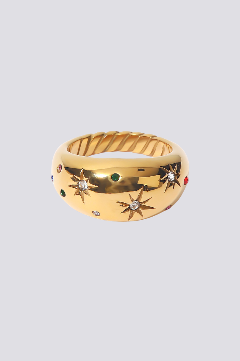 Euphrasie Sun Rhinestone Ring-ROVOLE