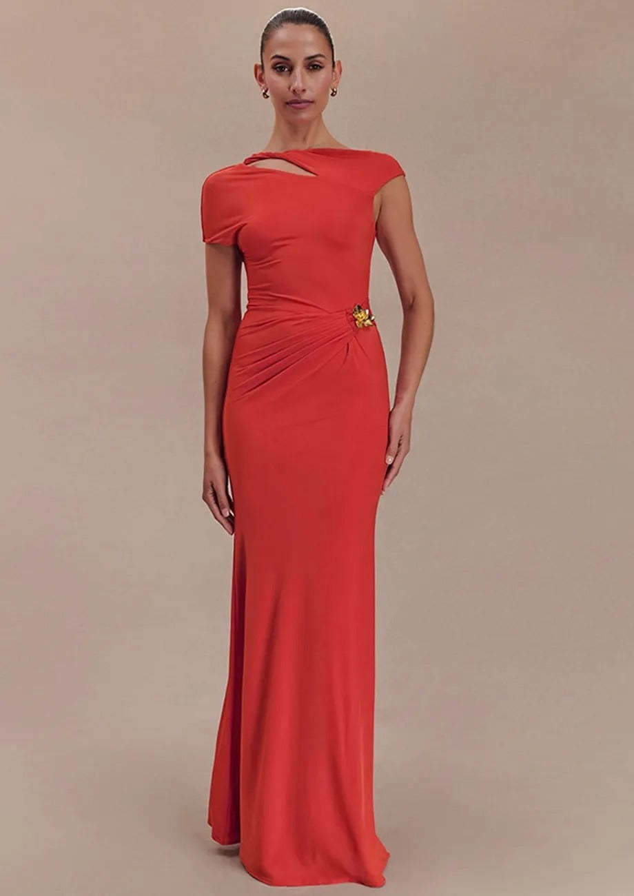Sheath Cut-out Maxi Dress-ROVOLE