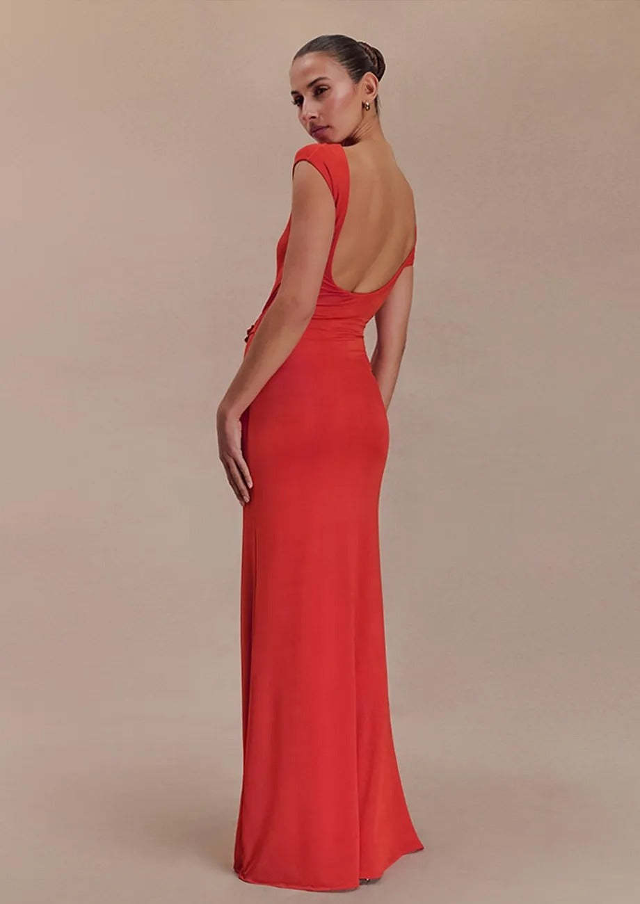 Sheath Cut-out Maxi Dress-ROVOLE