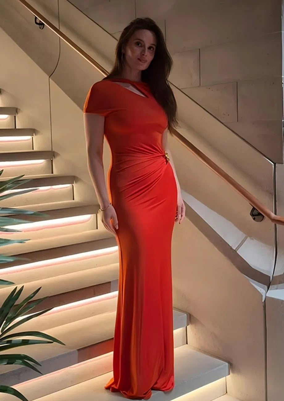 Sheath Cut-out Maxi Dress-ROVOLE