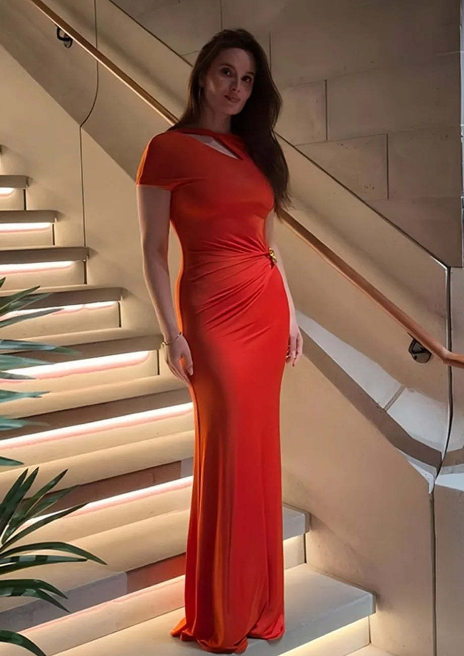 Sheath Cut-out Maxi Dress-ROVOLE