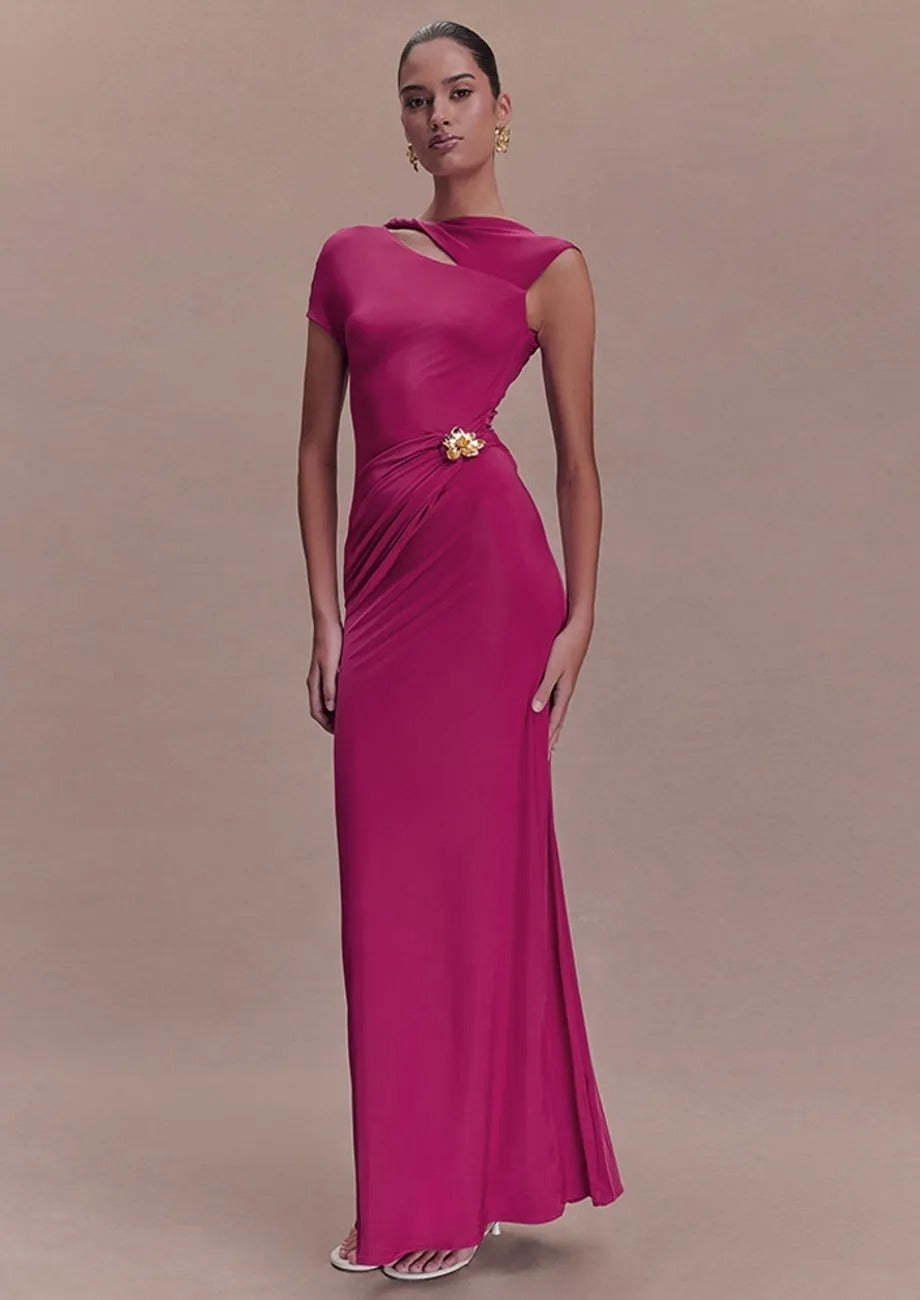 Sheath Cut-out Maxi Dress-ROVOLE