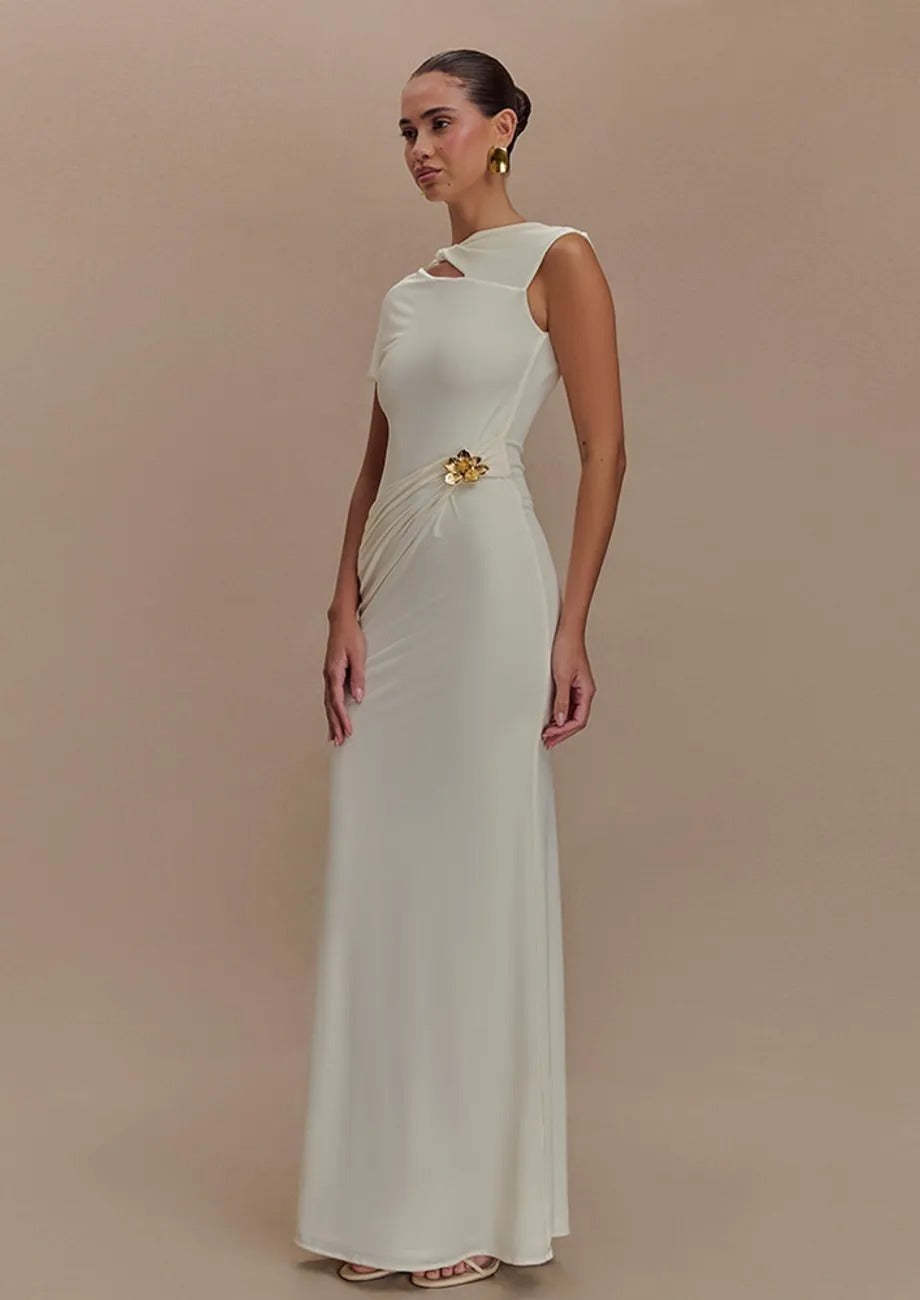 Sheath Cut-out Maxi Dress-ROVOLE