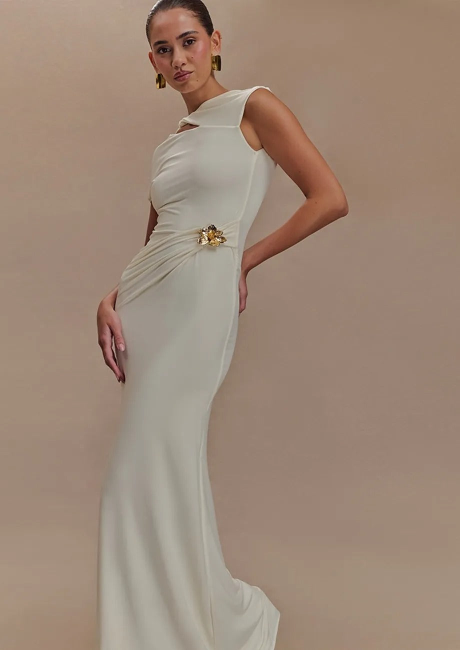 Sheath Cut-out Maxi Dress-ROVOLE