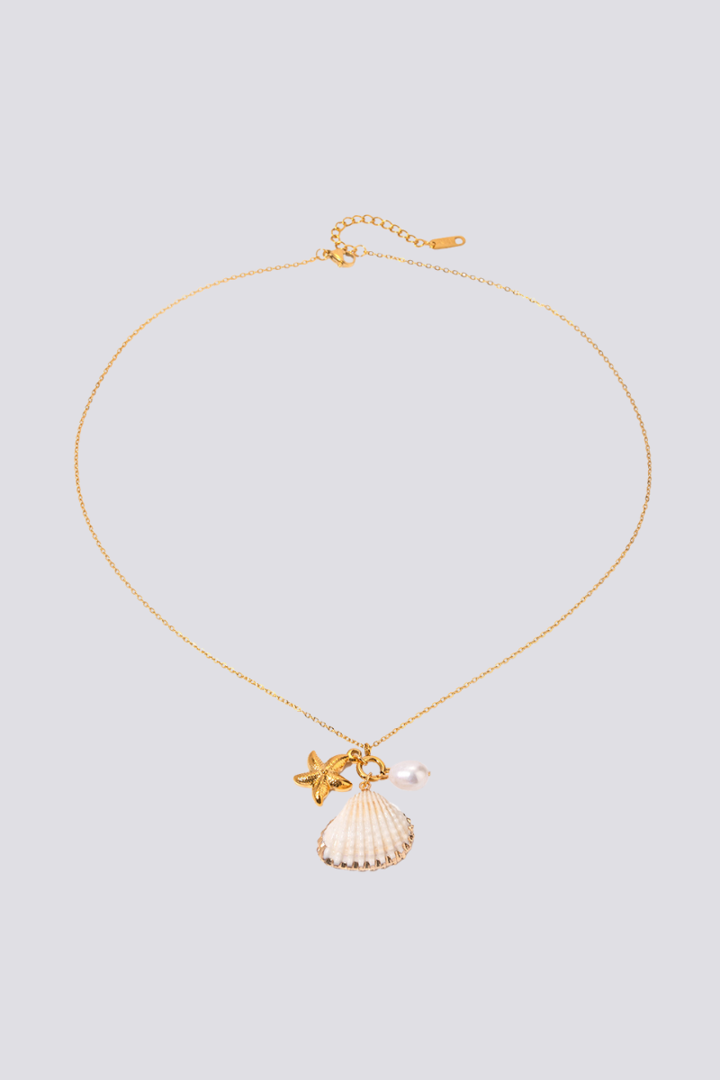 Flavie Shell Starfish Pearl Necklace-ROVOLE