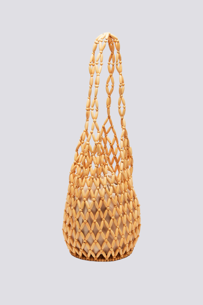 Georgina Hollow Out Wooden Beads Shoulder Bag-ROVOLE