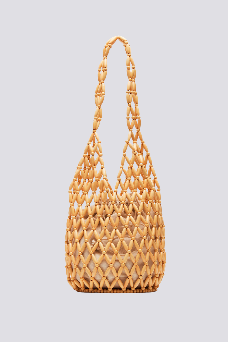 Georgina Hollow Out Wooden Beads Shoulder Bag-ROVOLE