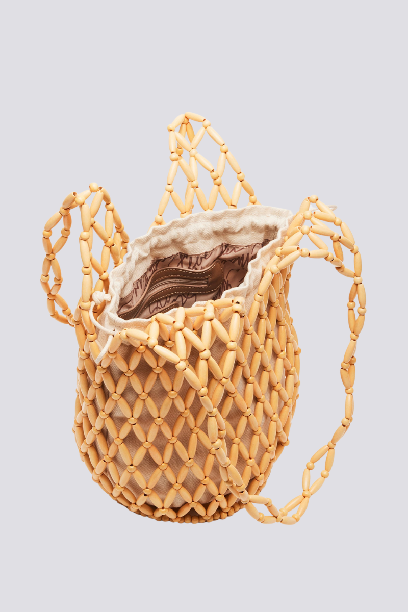 Georgina Hollow Out Wooden Beads Shoulder Bag-ROVOLE