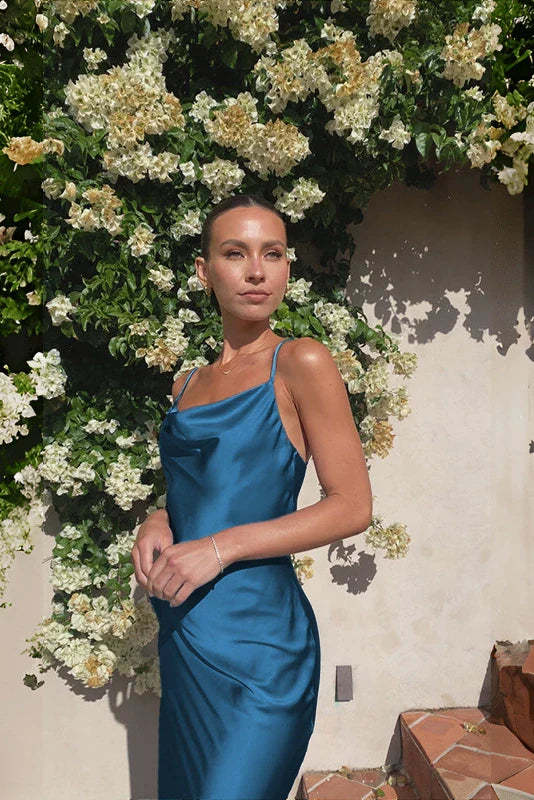 Willow Maxi Dress - Navy Blue-ROVOLE