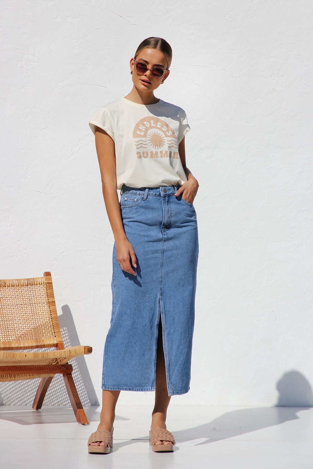 April Denim Skirt-ROVOLE