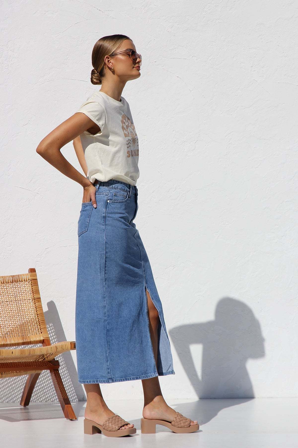 April Denim Skirt-ROVOLE