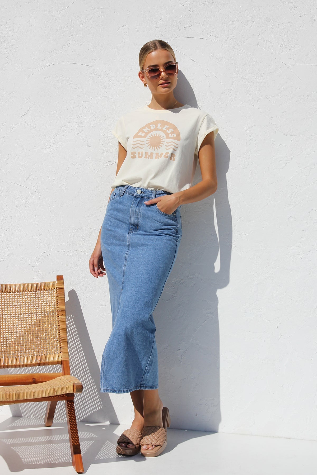 April Denim Skirt-ROVOLE