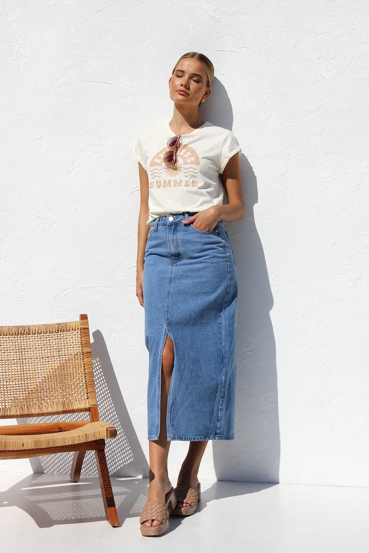 April Denim Skirt-ROVOLE