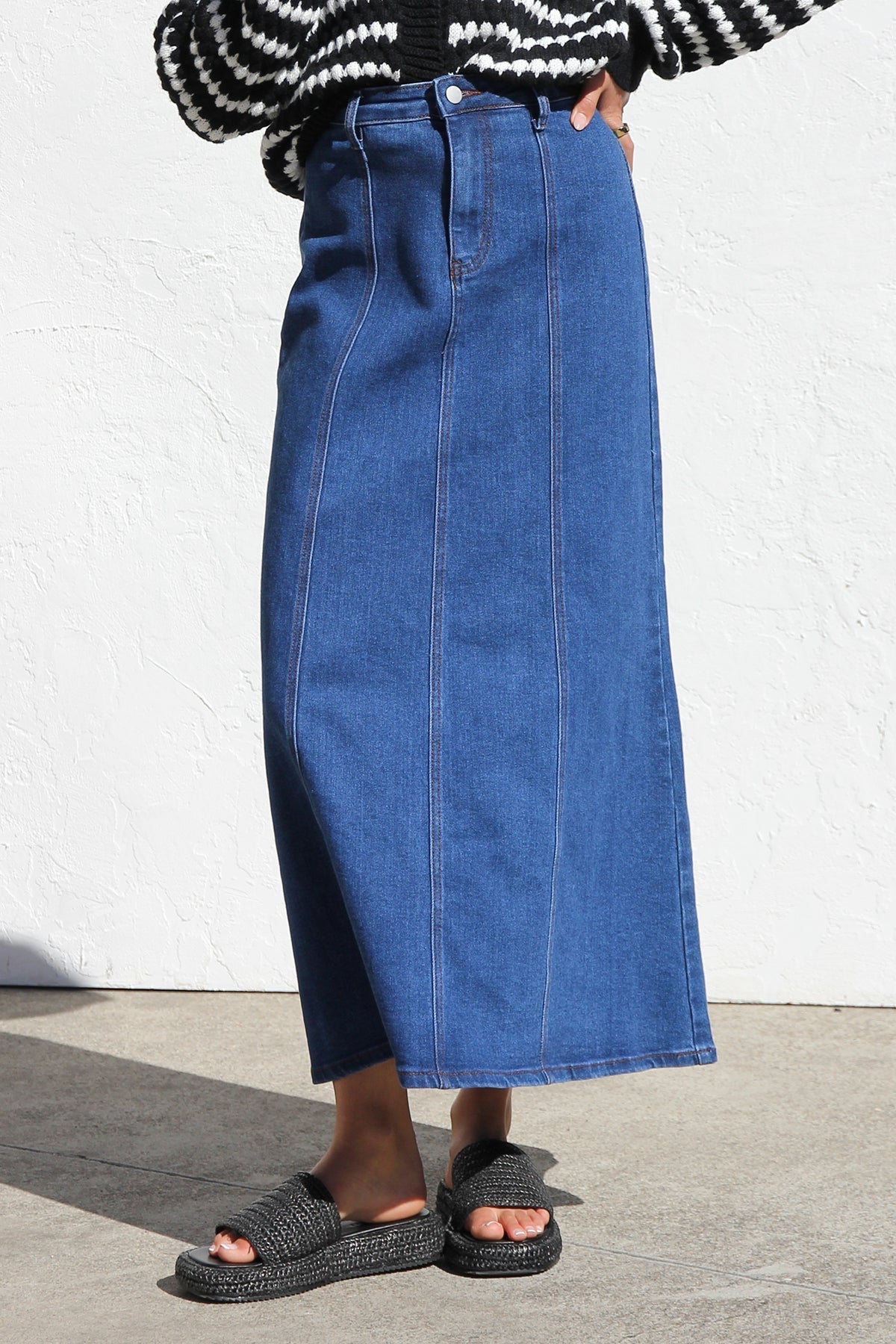 Janah Denim Skirt-ROVOLE