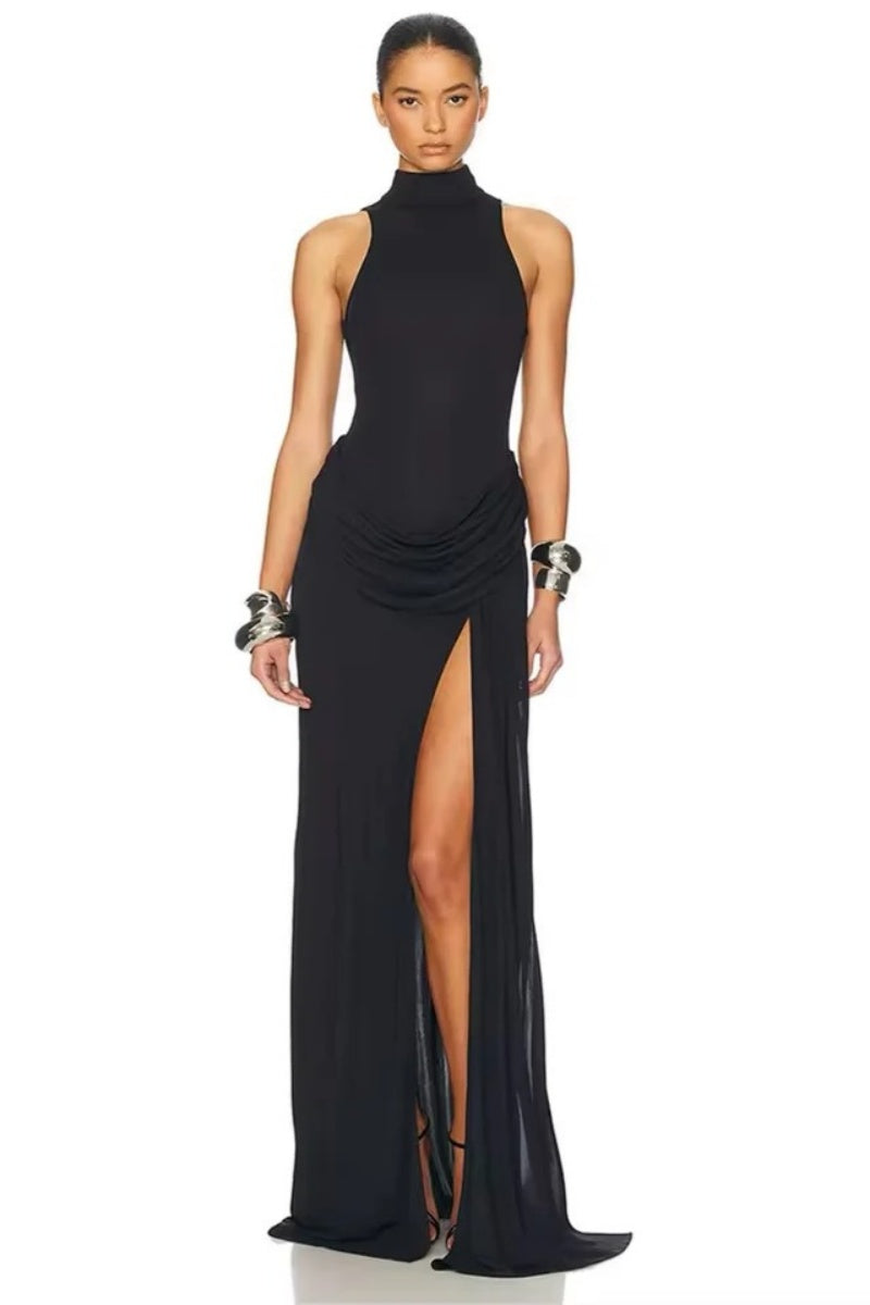 Sexy high slit waist Maxi Dress-ROVOLE