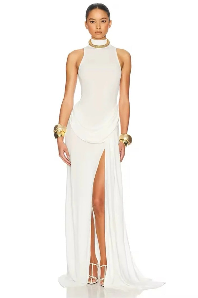 Sexy high slit waist Maxi Dress-ROVOLE