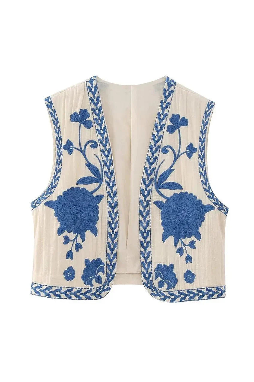 Angeline Blue Waistcoat-ROVOLE