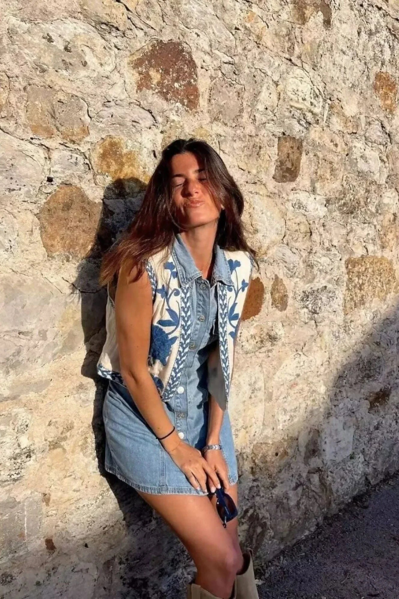 Angeline Blue Waistcoat-ROVOLE