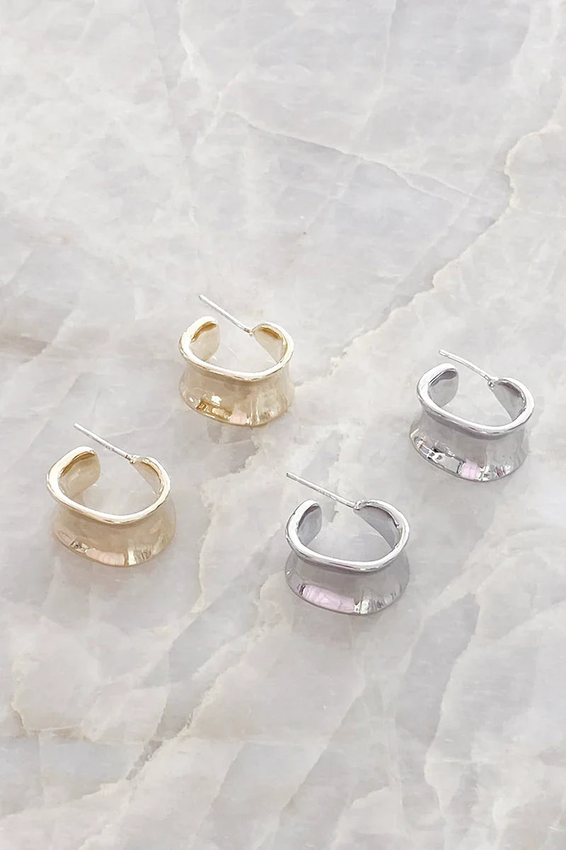 Erin Hoop Earrings - Gold-ROVOLE