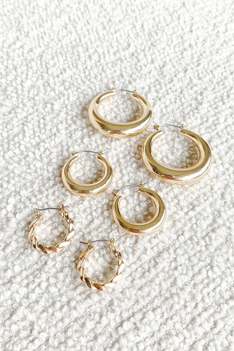 Classic Hoop Set - Gold-ROVOLE