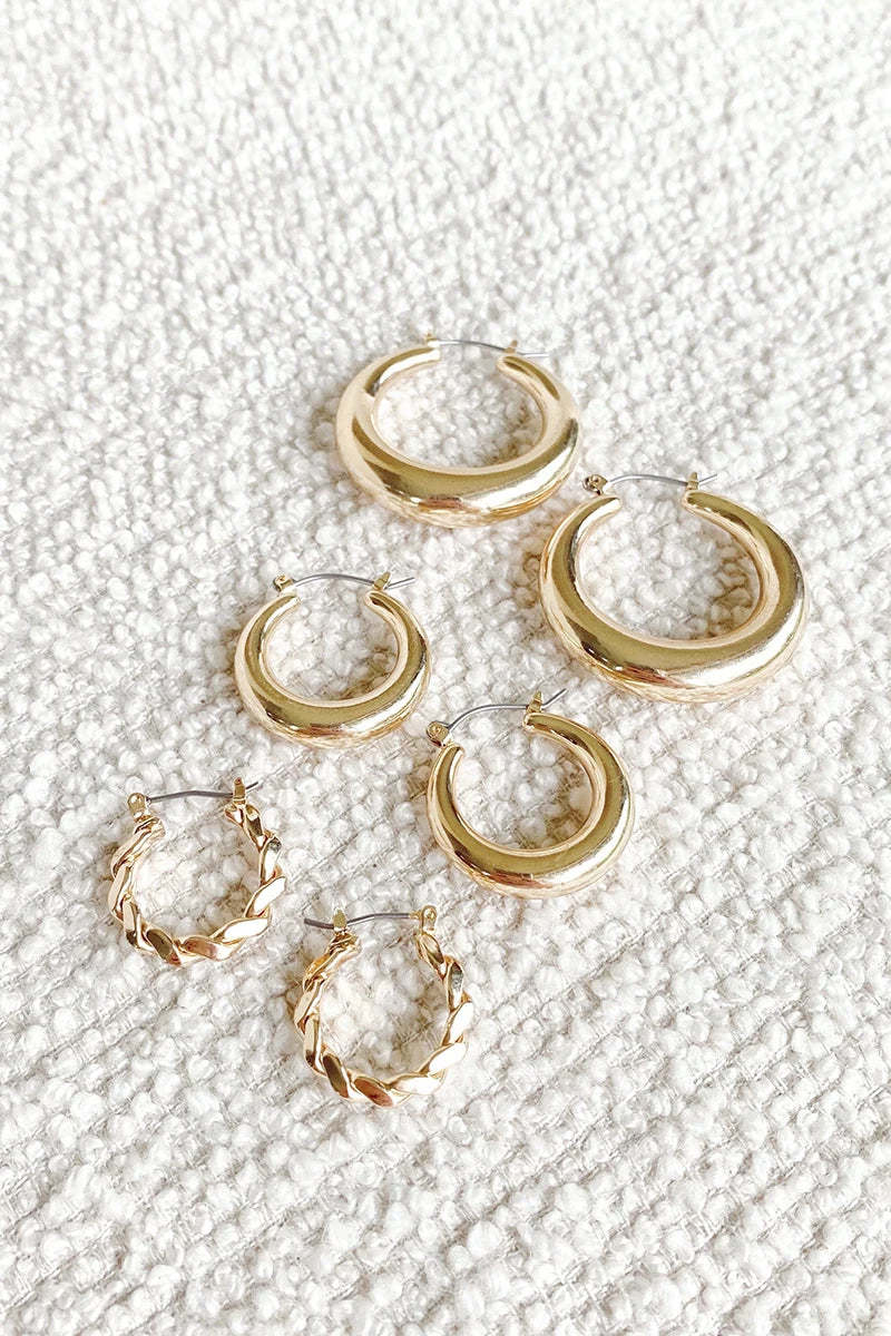 Classic Hoop Set - Gold-ROVOLE