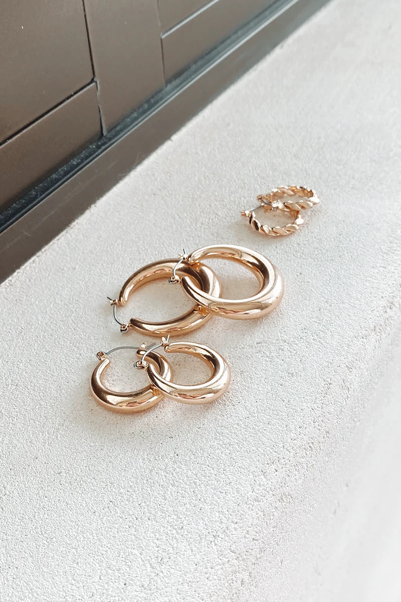 Classic Hoop Set - Gold-ROVOLE